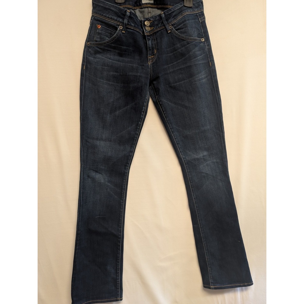 Hudson Jeans Beth Baby Boot Low Rise Back Sawtooth Flap Pockets 26 Buckle Bunny - Picture 1 of 10